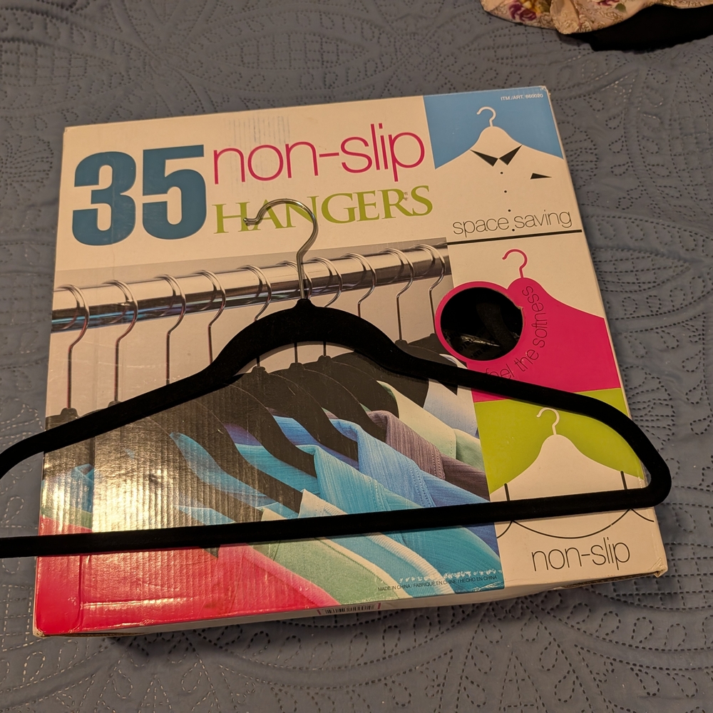 Non-Slip Black Hangers - 35 Pack